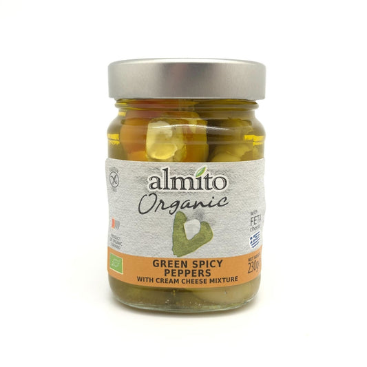 Almito Organic Green Spicy Peppers with Cream Cheese 230g Greece