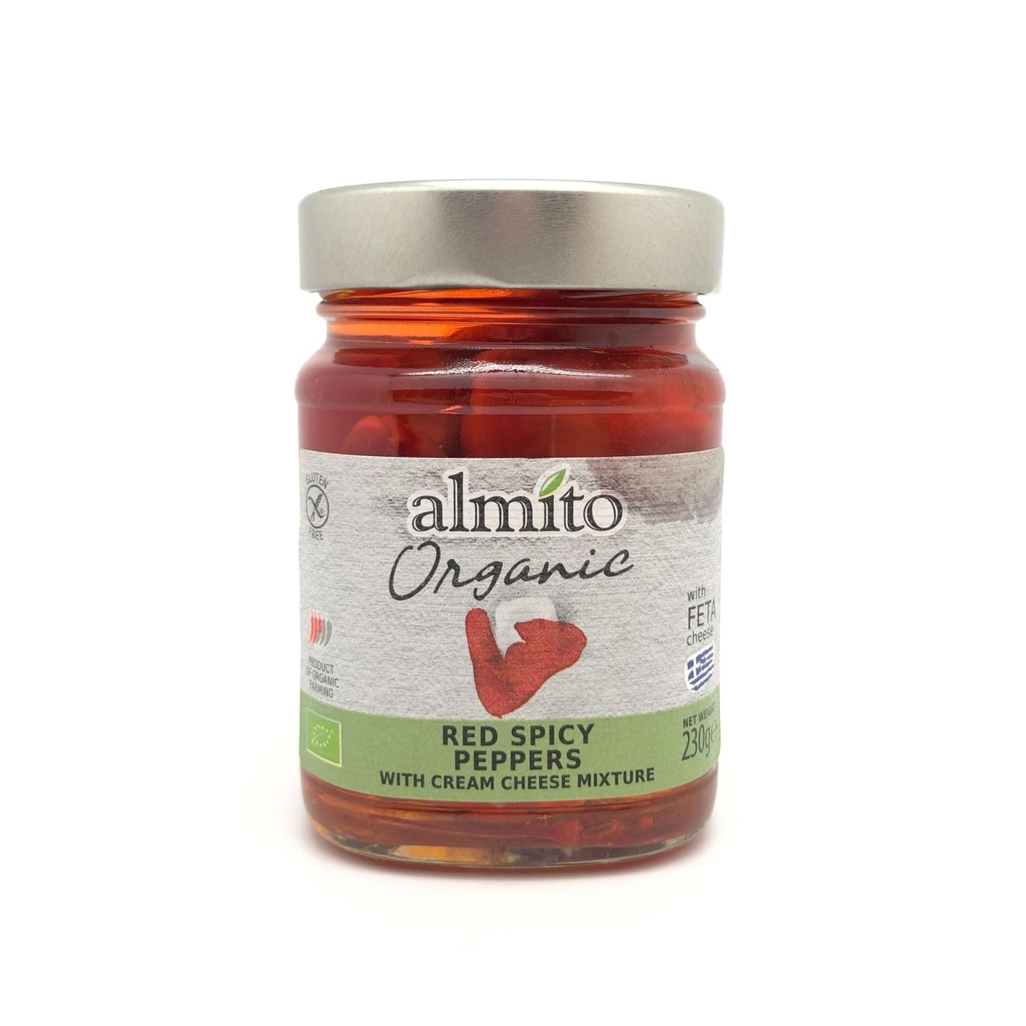 Almito Organic Red Spicy Peppers with Cream Cheese 230g Greece