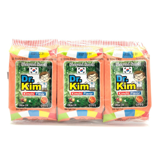 Dr. Kim Kimchi Seaweed Snack 5gx3 Korea