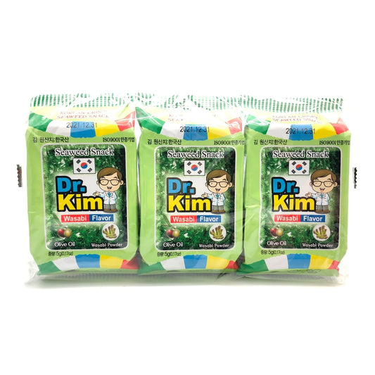 Dr. Kim Wasabi Seaweed Snack 5gx3 Korea