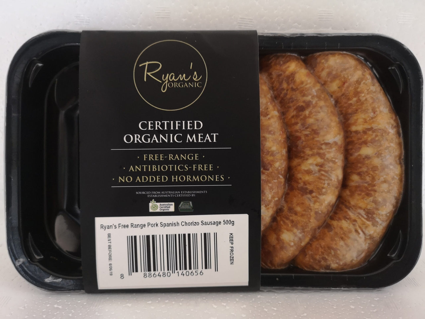 Ryan Free Range Pork Spanish Chorizo Sausage 500g