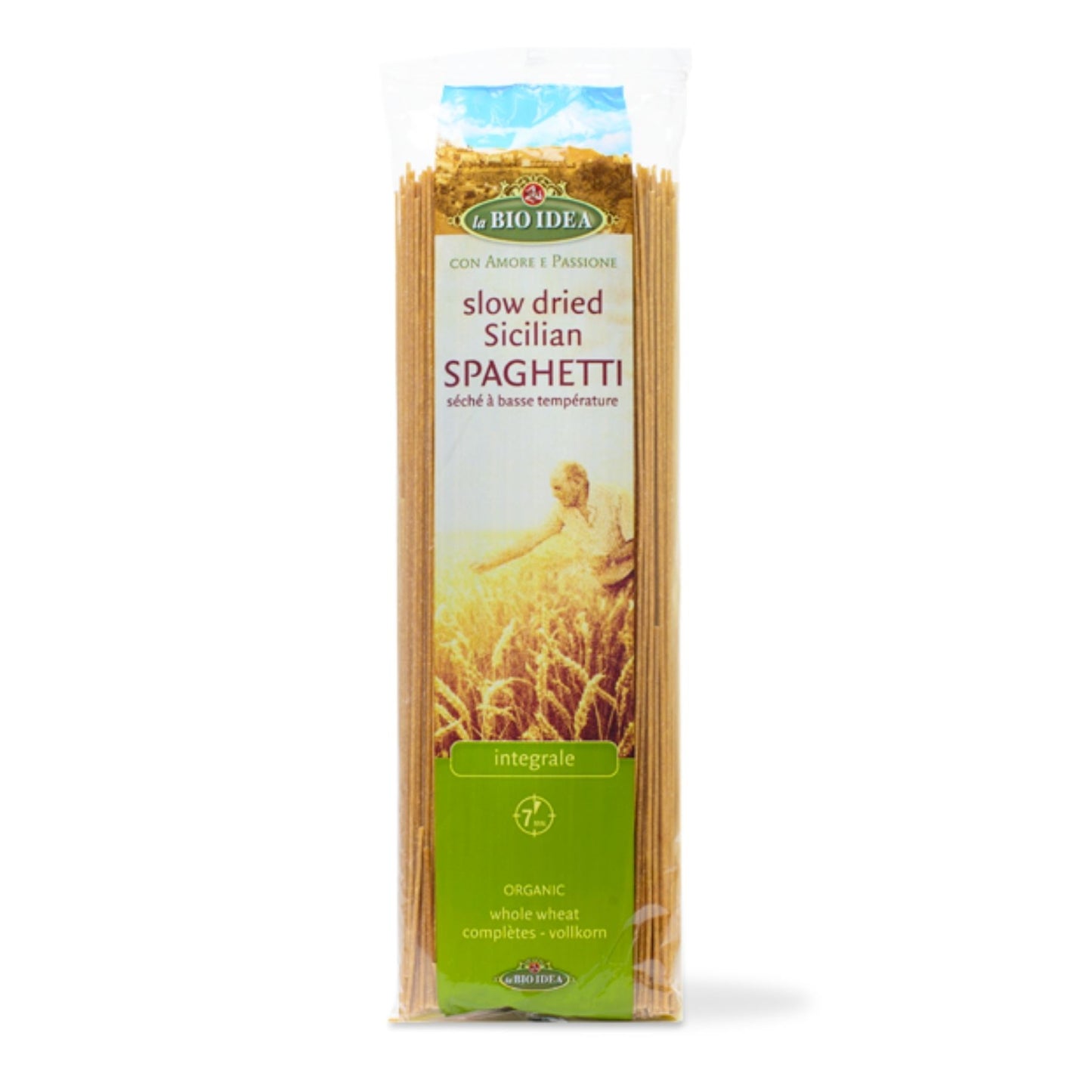 La Bio Idea Organic Slow Dried Sicilian Whole Wheat Spaghetti 500g