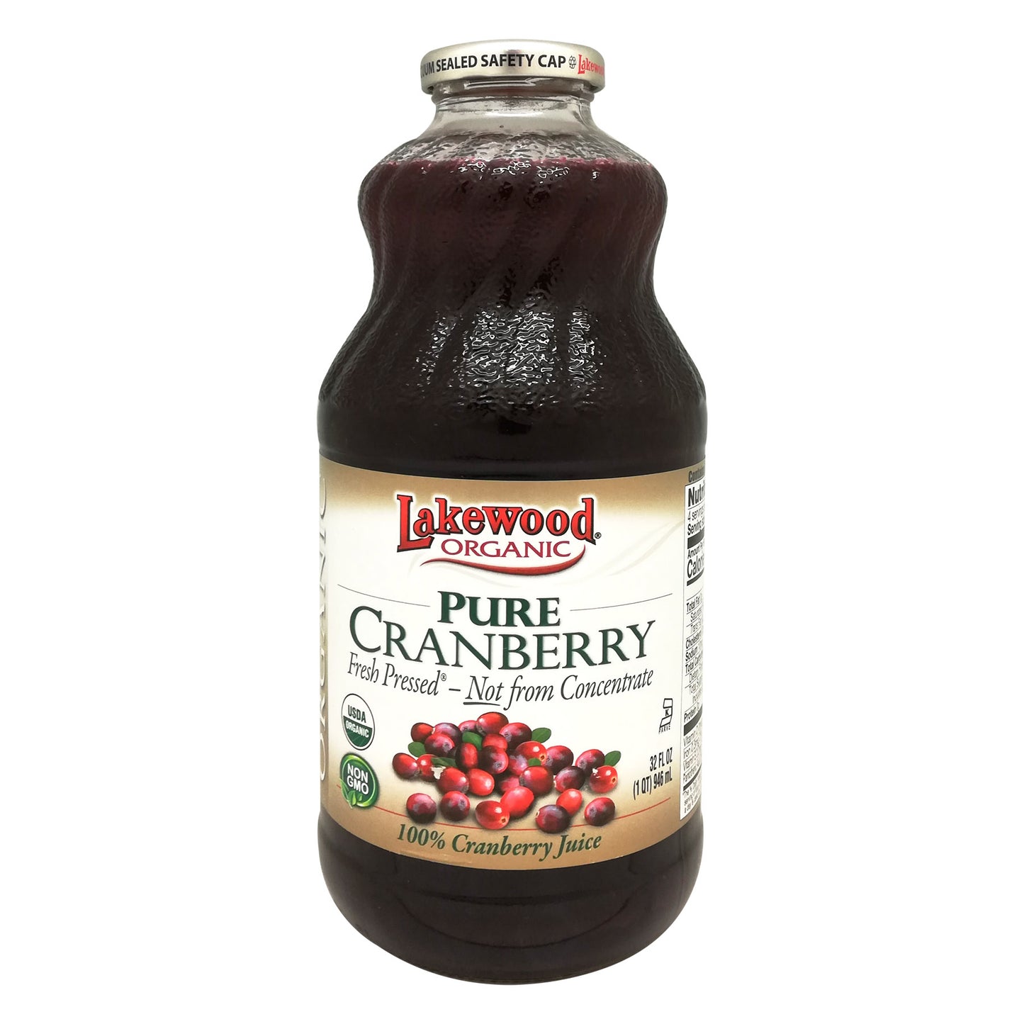 Lakewood Organic Cranberry Juice 100% Pure 946ml