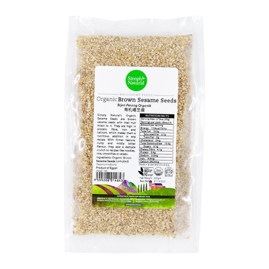 Simply Natural Organic Brown Sesame Seeds 200g Egypt