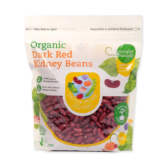 Simply Natural Organic Kidney Dark Red Beans 500g