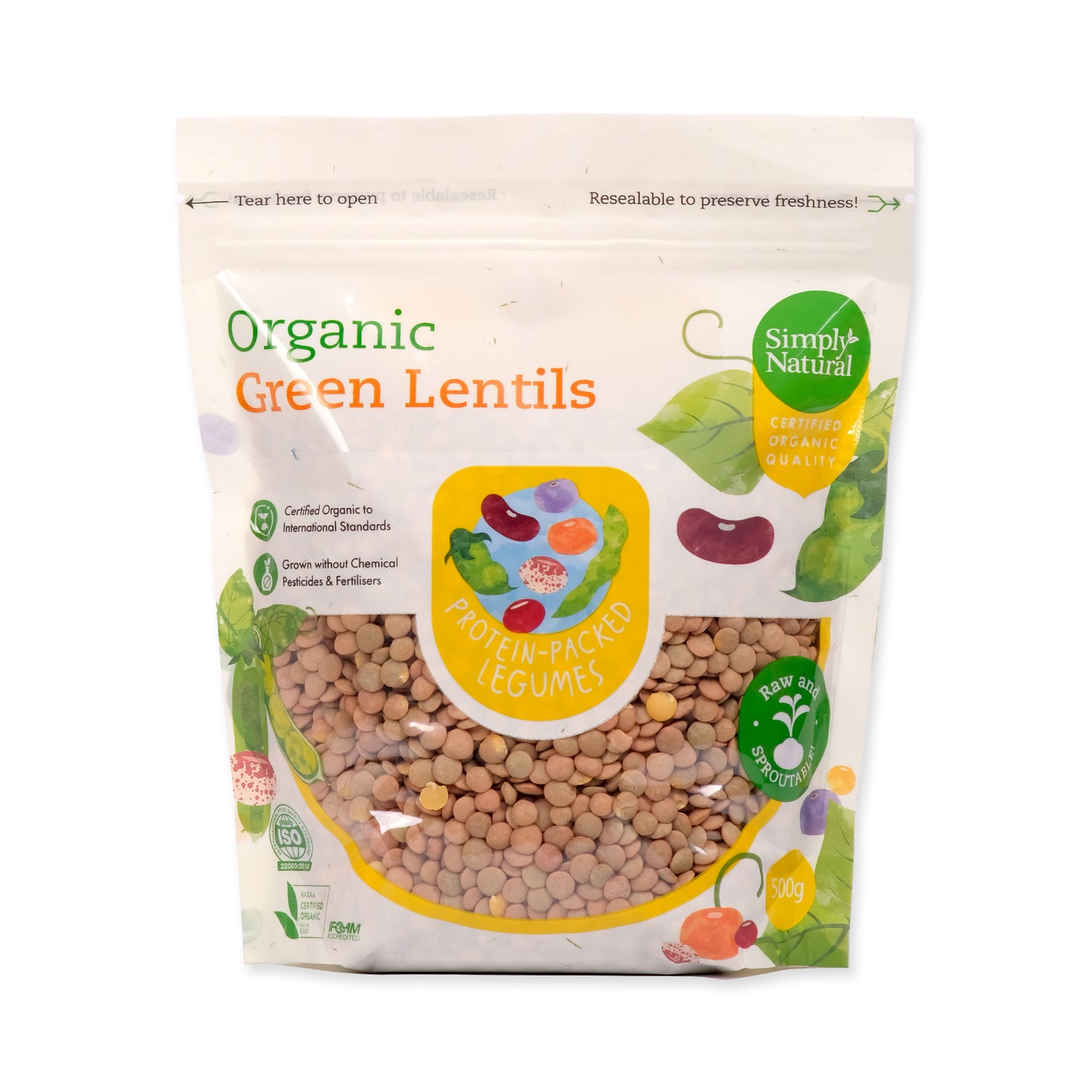 Simply Natural Organic Green Lentils 500g