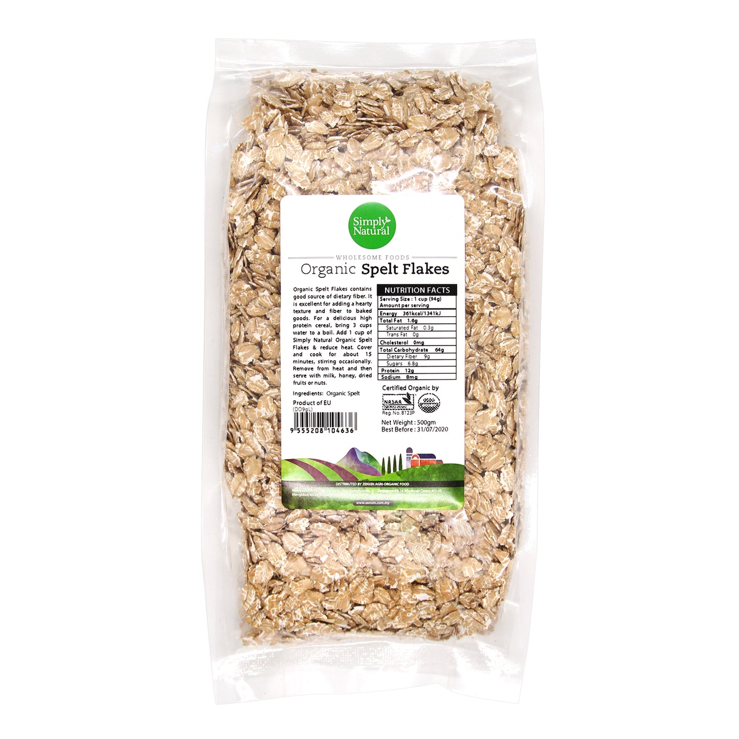 Simply Natural Organic Spelt Flakes 500g