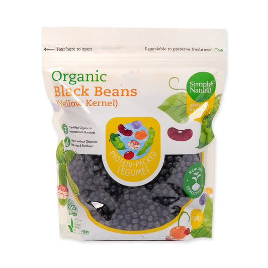 Simply Natural Organic Black Beans (Yellow Kernels) 500g