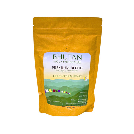 Bhutan Mountain Coffee - Premium Blend (Light-Medium Roast) 250g