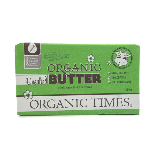 Organic Times Organic Butter Unsalted 250g NZ