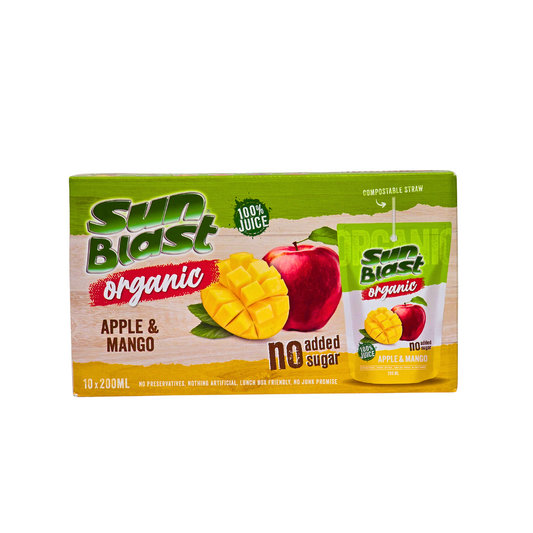 Sun Blast Organic Apple &amp; Mango Juice 10 pcs