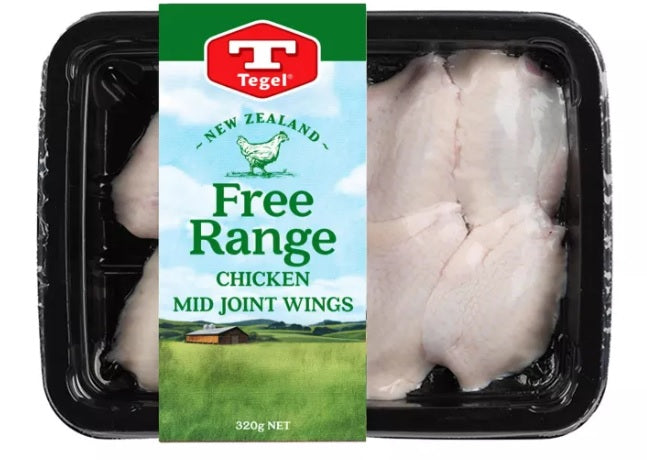 Tegel Frozen Free Range Mid Joint Wings 320g New Zealand